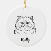 Personalisiertes Perserkatze Weihnachten Keramik Ornament (Hinten)