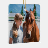 Personalisiertes Pet Best Horse Ever Foto Keramikornament (Rechts)
