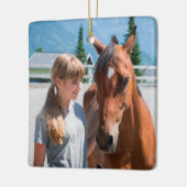 Personalisiertes Pet Best Horse Ever Foto Keramikornament (Links)