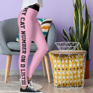Personalisiertes Pet-Cat-Zitat aus schwarz rosa Leggings