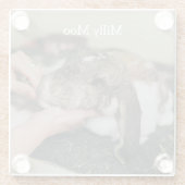 Personalisiertes Pet-Foto Glasuntersetzer (Rückseite)