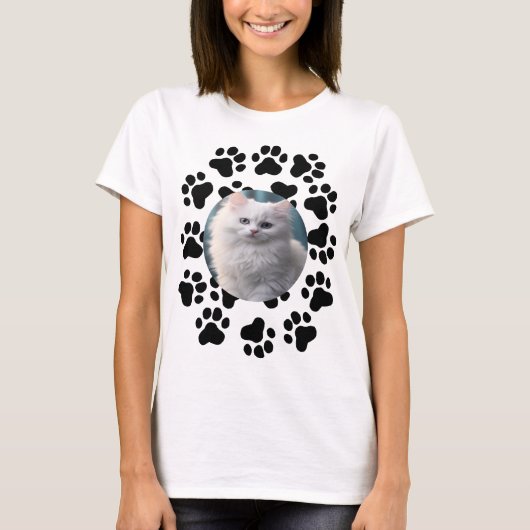 Personalisiertes Pet-Foto mit Druckmuster T-Shirt (Vorderseite)