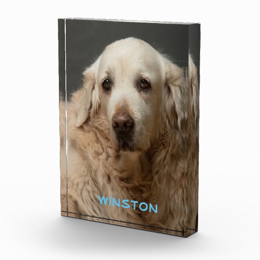 Personalisiertes Pet-Foto und Name Fotoblock (Rechts)