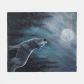 Personalisiertes Pet-Foto | Wolf heult auf dem Mon Fleecedecke (Vorderseite (Horizontal))
