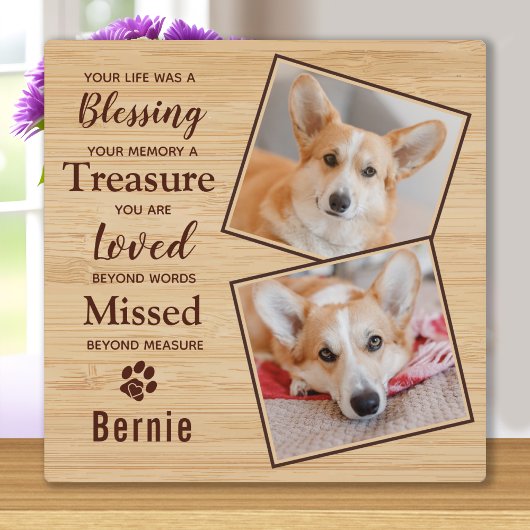 Personalisiertes Pet Loss Keepake Pet Memorial Fot Fotoplatte