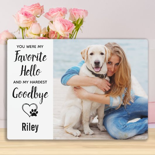 Personalisiertes Pet Loss Keepake Pet Memorial Fotoplatte