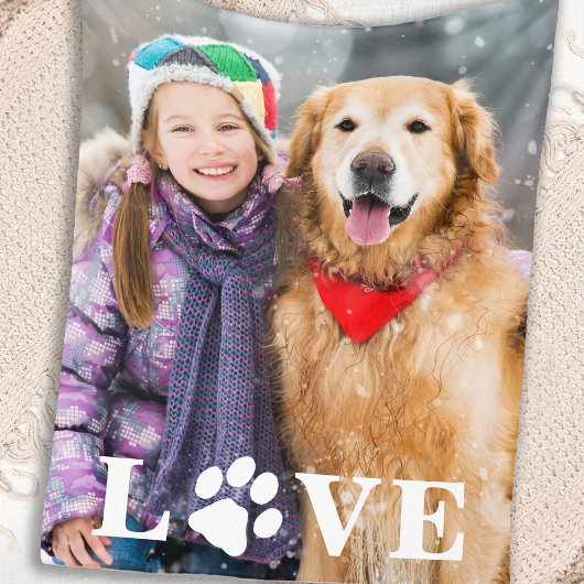 Personalisiertes Pet-Lover-Liebe Pfosten Foto druc Fleecedecke