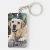 Personalisiertes Pet Memorial 2 Foto Name Heart Pa Schlüsselanhänger (Rückseite)