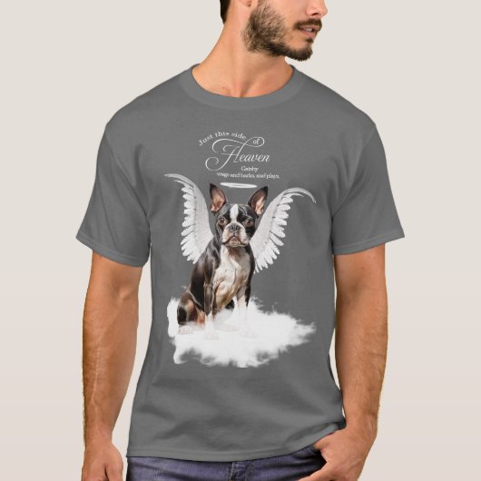 Personalisiertes Pet-Memorial Boston Terrier Dog T-Shirt (Vorderseite)