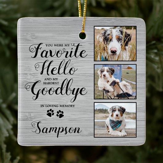 Personalisiertes Pet-Memorial-Foto Keramikornament