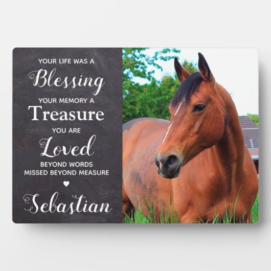 Personalisiertes Pet Memorial Keepake Pferd Foto Fotoplatte (Vorderseite)