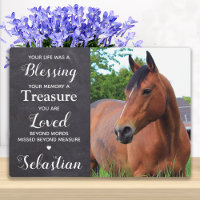 Personalisiertes Pet Memorial Keepake Pferd Foto