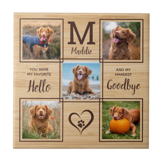 Personalisiertes Pet Memorial Pet Loss 5 FotoColla Fliese (Vorderseite)
