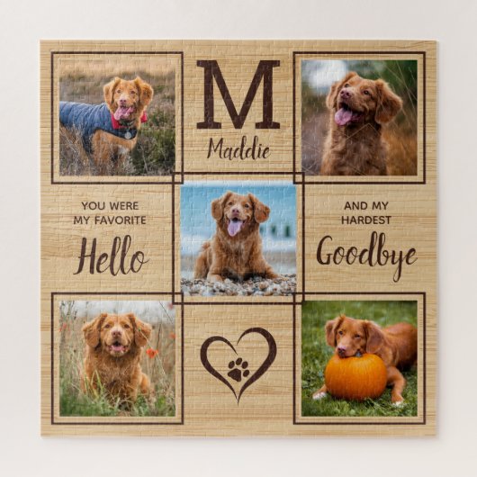 Personalisiertes Pet Memorial Pet Loss 5 FotoColla Puzzle (Vertikal)
