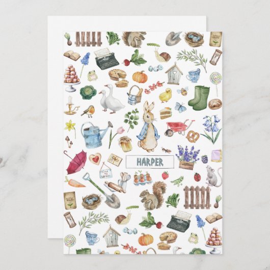 personalisiertes Peter Einladung (Vorne/Hinten)