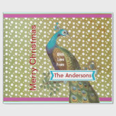 Personalisiertes Pfauenhaus Geschenkpapier (Flach)