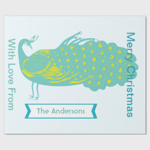 Personalisiertes Pfauenhaus Geschenkpapier