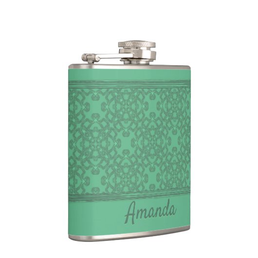 Personalisiertes Pfeffergrün Flachmann (Rechts)