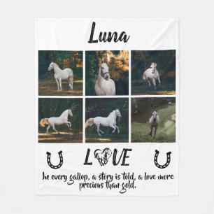 Personalisiertes Pferd Foto & Gedicht Reittiere Fleecedecke