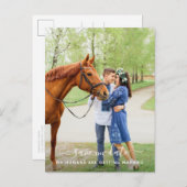 Personalisiertes Pferd Foto Hochzeit speichern das Ankündigungspostkarte (Vorne/Hinten)