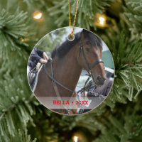 Personalisiertes Pferd Foto & Name Weihnachtsbaum