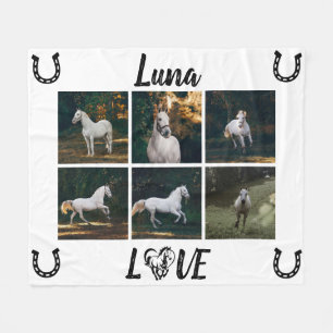 Personalisiertes Pferd Foto Reittiere Fleecedecke