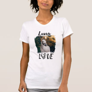 Personalisiertes Pferd Foto Reittiere T-Shirt