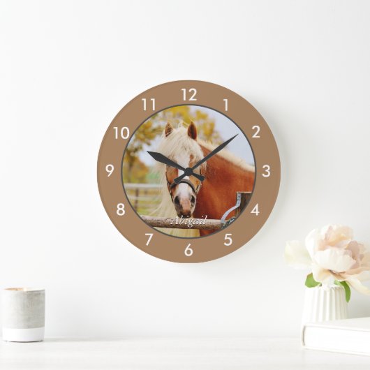 Personalisiertes Pferd Großuhr Große Wanduhr (Zuhause)