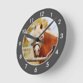 Personalisiertes Pferd Großuhr Runde Wanduhr (Winkel)