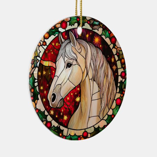 Personalisiertes Pferd Imitate Festgläserweihnacht Keramik Ornament (Rechts)