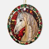 Personalisiertes Pferd Imitate Festgläserweihnacht Keramik Ornament (Links)