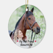 Personalisiertes Pferd Lover Mein bester Freund Fo Keramik Ornament (Links)