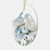 Personalisiertes Pferd und Gebirge Weihnachten Keramik Ornament (Links)