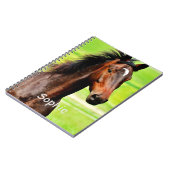 Personalisiertes Pferd und Name Notizblock (Linke Seite)