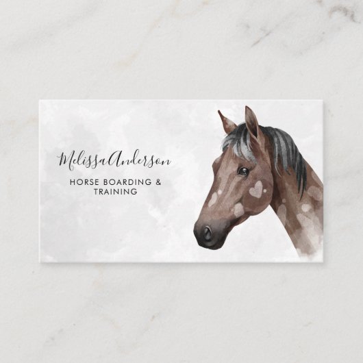 Personalisiertes Pferd Wasserfarbe Visitenkarte (Vorderseite)