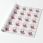Personalisiertes Pferdchen Dressage Reiter Geburts Geschenkpapier (Ungerollt)