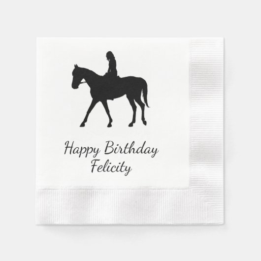 Personalisiertes Pferdchen Serviette (Vorderseite)