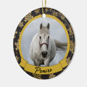 Personalisiertes Pferdefleisch Foto Name Jahr Keramik Ornament (Links)