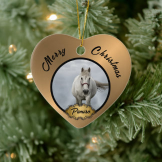 Personalisiertes Pferdefleisch Foto Name Jahr Keramik Ornament