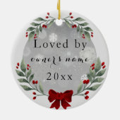 Personalisiertes Pferdefleisch Foto Name Jahr Keramik Ornament (Hinten)