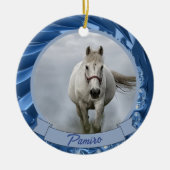 Personalisiertes Pferdefleisch Foto Name Jahr Keramik Ornament (Vorne)