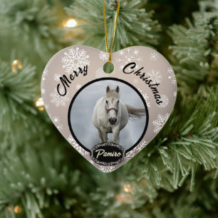 Personalisiertes Pferdefleisch Foto Name Jahr Keramik Ornament