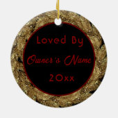 Personalisiertes Pferdefleisch Foto Name Jahr Keramik Ornament (Hinten)