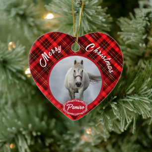 Personalisiertes Pferdefleisch Foto Name Jahr Keramik Ornament