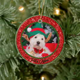 Personalisiertes Pferdefleisch Foto Name Jahr Keramik Ornament