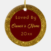 Personalisiertes Pferdefleisch Foto Name Jahr Keramik Ornament (Hinten)