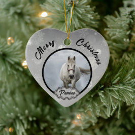 Personalisiertes Pferdefleisch Foto Name Jahr Keramik Ornament