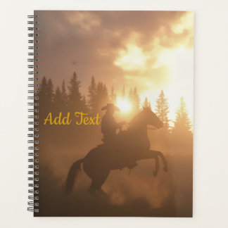 Personalisiertes Pferdefoto Equine Sonnenuntergang Planer