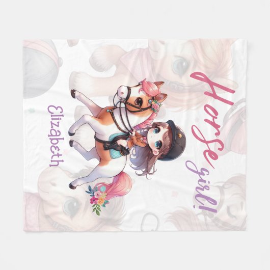 Personalisiertes Pferdeschwanz Fleecedecke (Vorderseite (Horizontal))