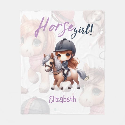 Personalisiertes Pferdeschwanz Fleecedecke (Vorderseite)